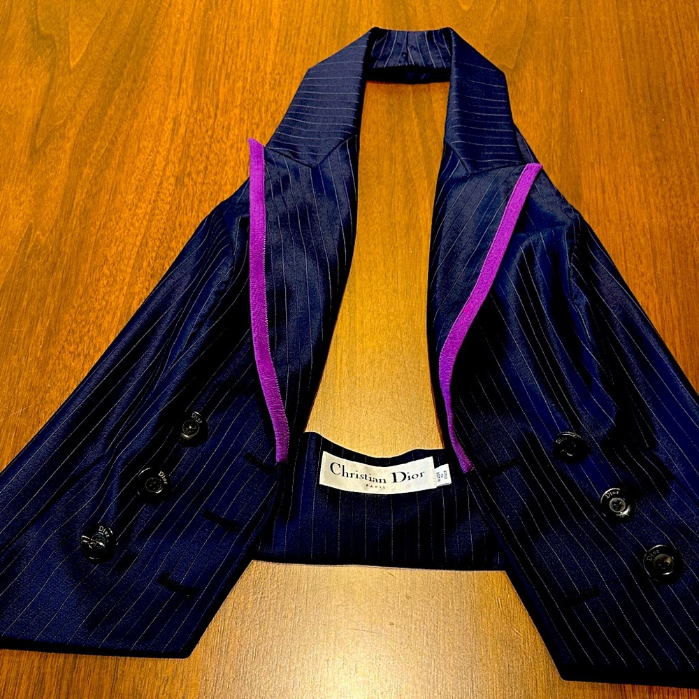 Dior Striped Blazer with Purple Accents
Never worn